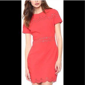 LIKELY | Eyelet Manhattan Dress | Orange | Size 2